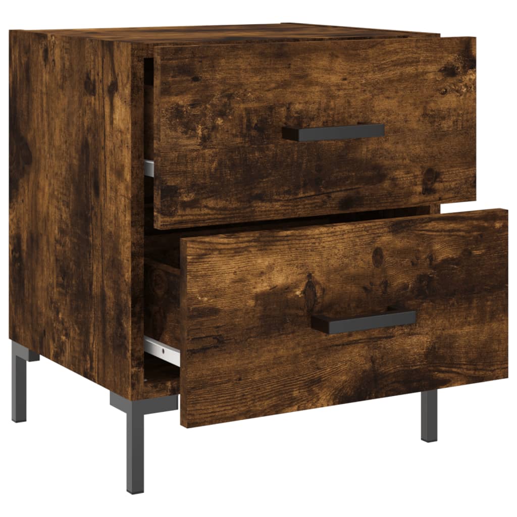 Nattbord 2 stk røkt eik 40x35x47,5 cm konstruert tre