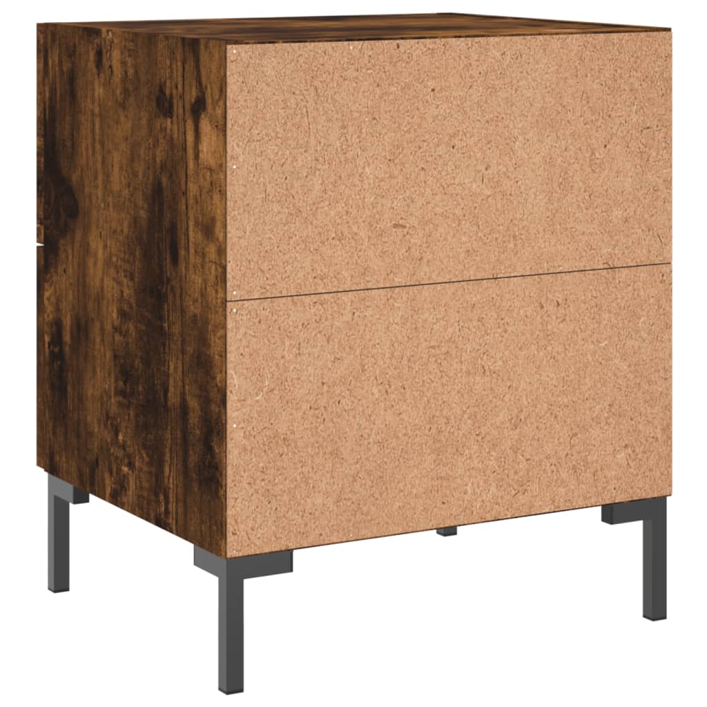 Nattbord 2 stk røkt eik 40x35x47,5 cm konstruert tre