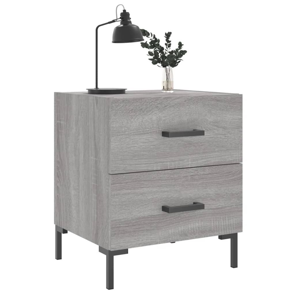 Nattbord 2 stk grå sonoma 40x35x47,5 cm konstruert tre