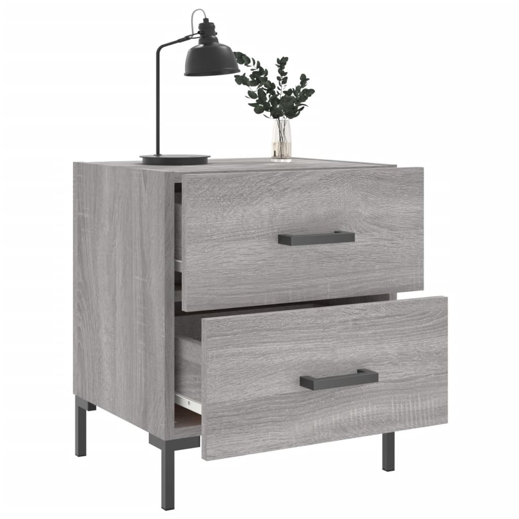 Nattbord 2 stk grå sonoma 40x35x47,5 cm konstruert tre
