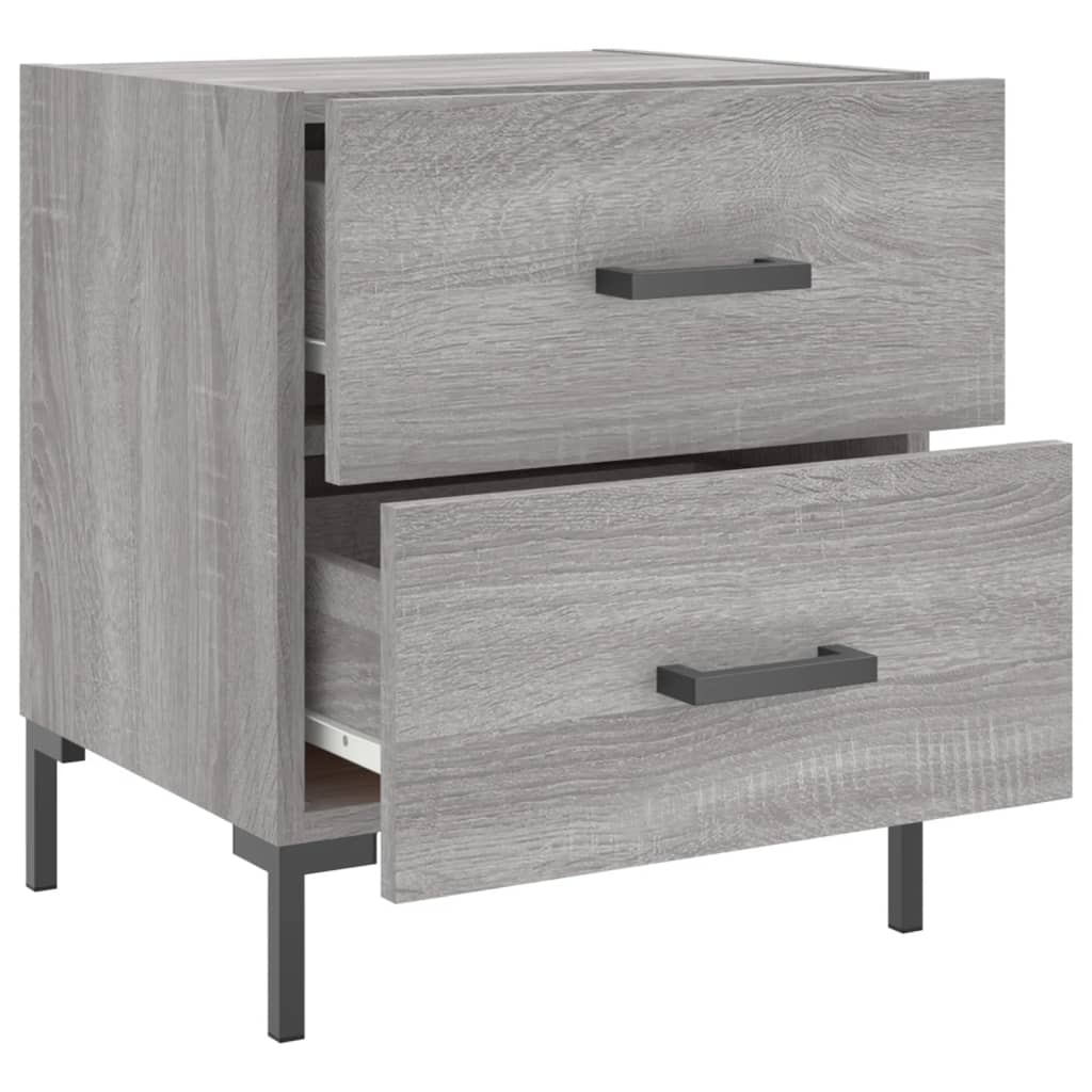 Nattbord 2 stk grå sonoma 40x35x47,5 cm konstruert tre