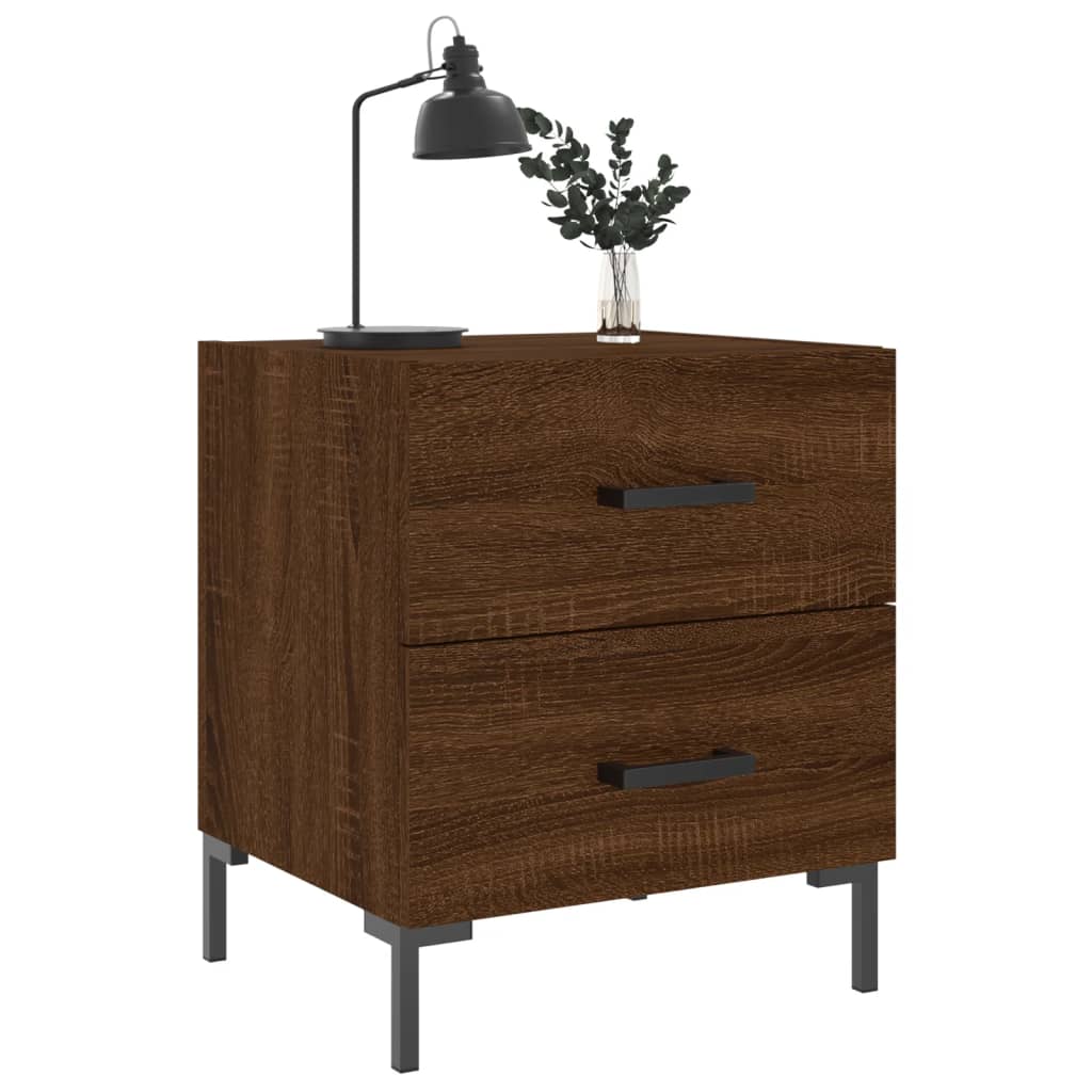 Nattbord 2 stk brun eik 40x35x47,5 cm konstruert tre