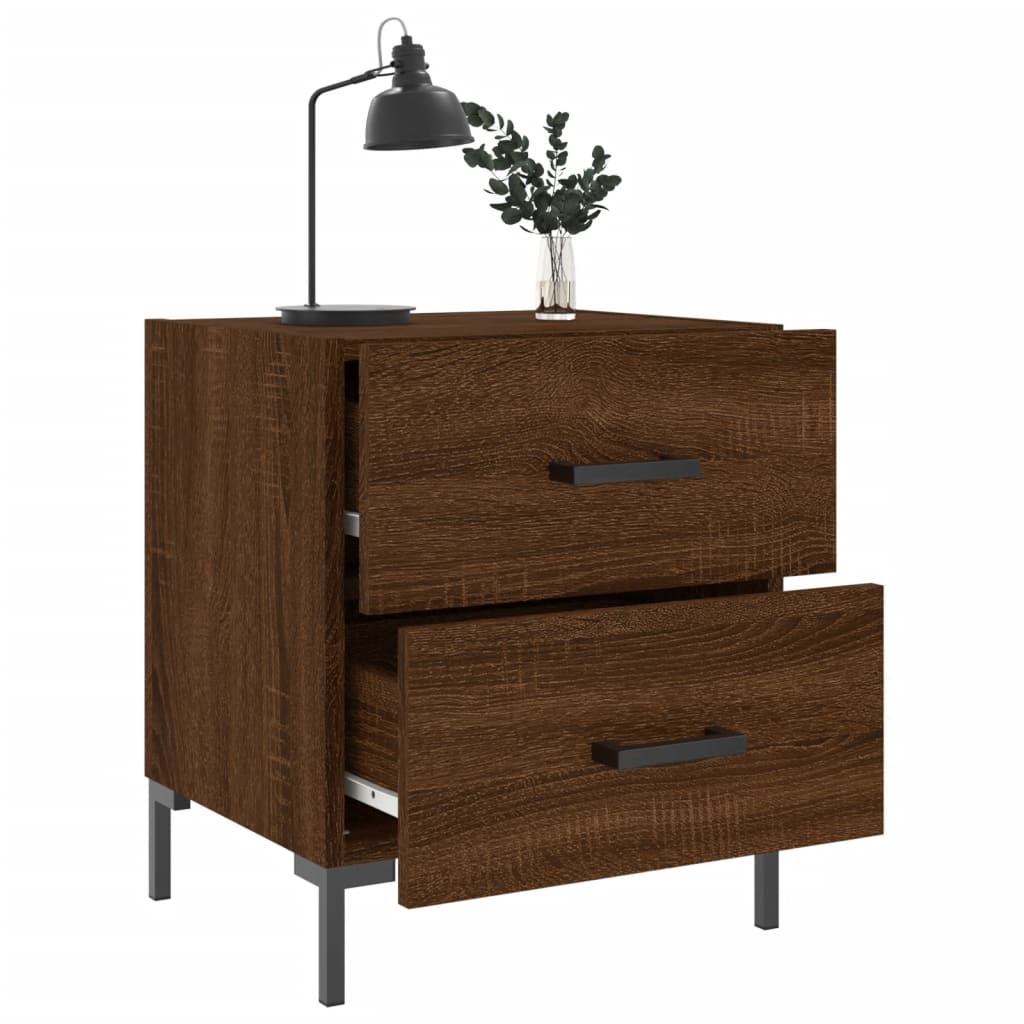 Nattbord 2 stk brun eik 40x35x47,5 cm konstruert tre