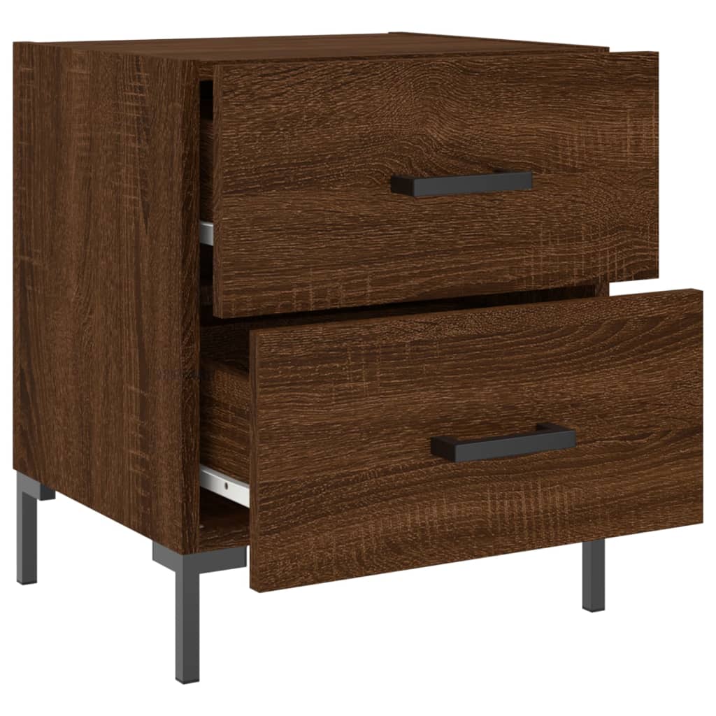 Nattbord 2 stk brun eik 40x35x47,5 cm konstruert tre