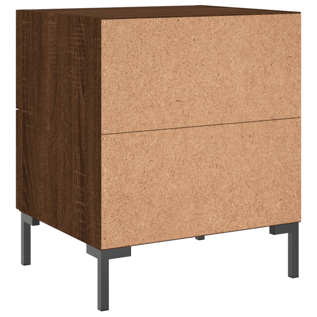 Nattbord 2 stk brun eik 40x35x47,5 cm konstruert tre