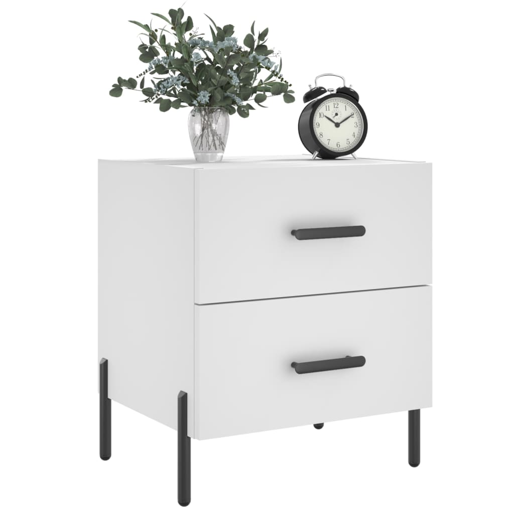 Nattbord 2 stk hvit 40x35x47,5 cm konstruert tre