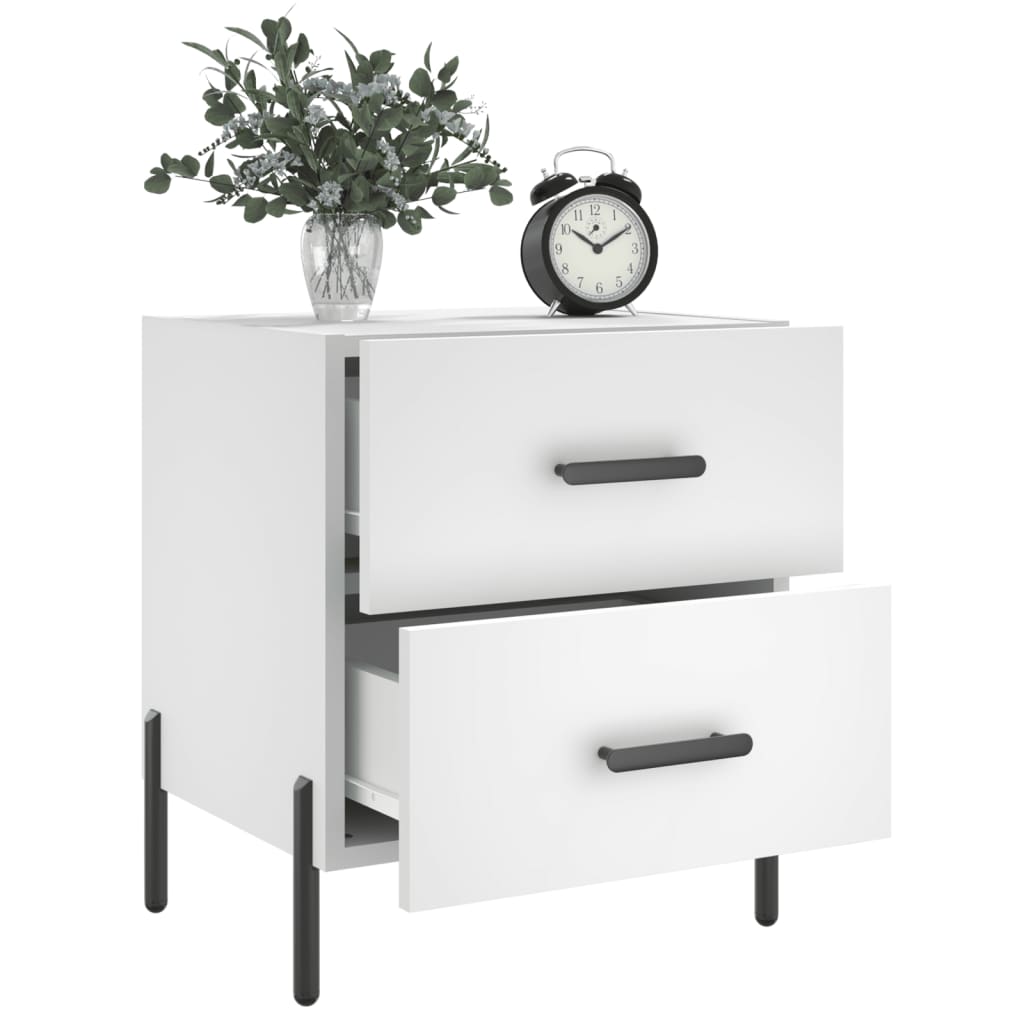 Nattbord 2 stk hvit 40x35x47,5 cm konstruert tre