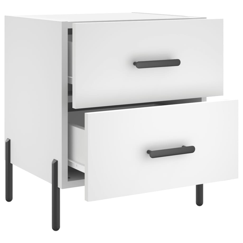 Nattbord 2 stk hvit 40x35x47,5 cm konstruert tre