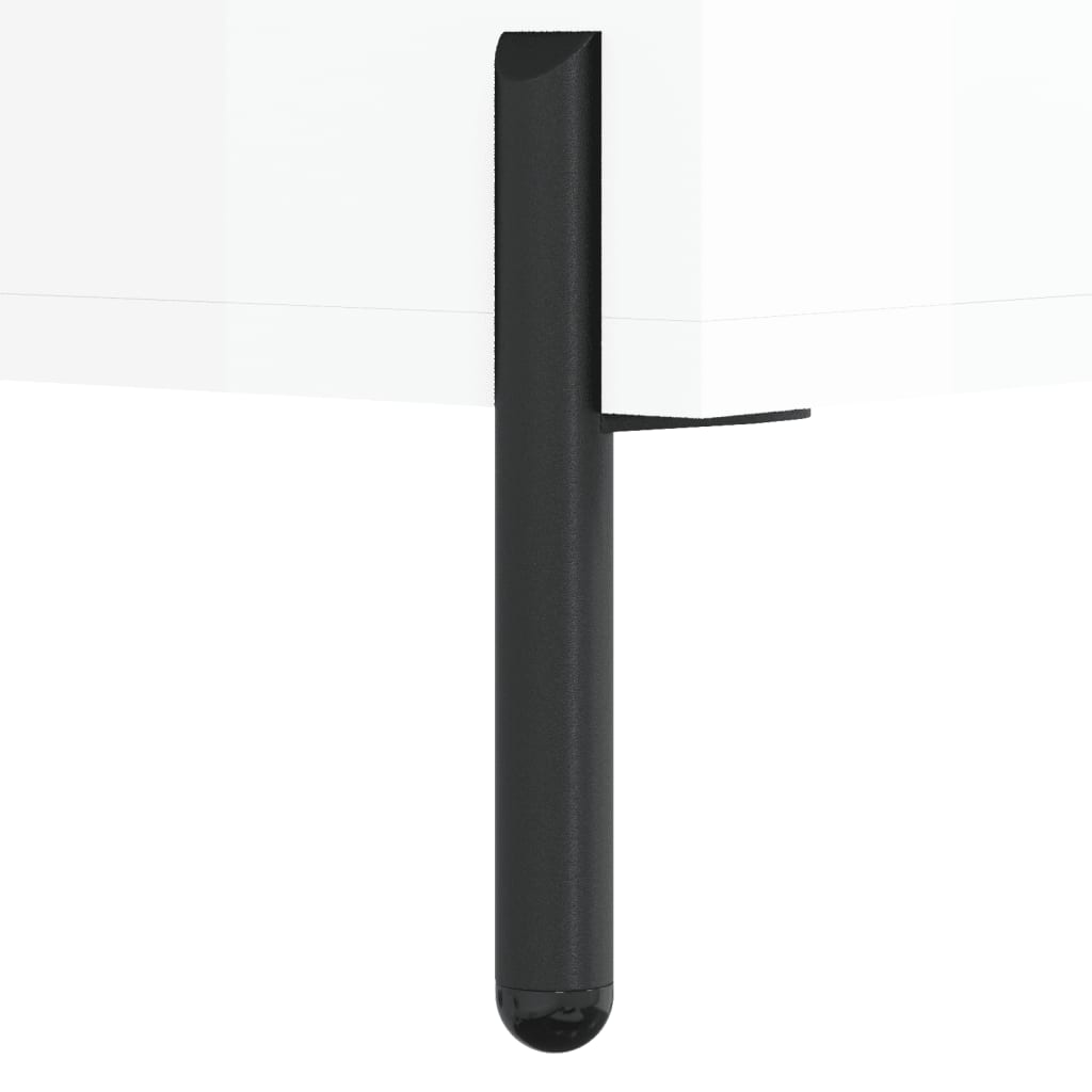 Nattbord 2 stk høyglans hvit 40x35x47,5 cm konstruert tre