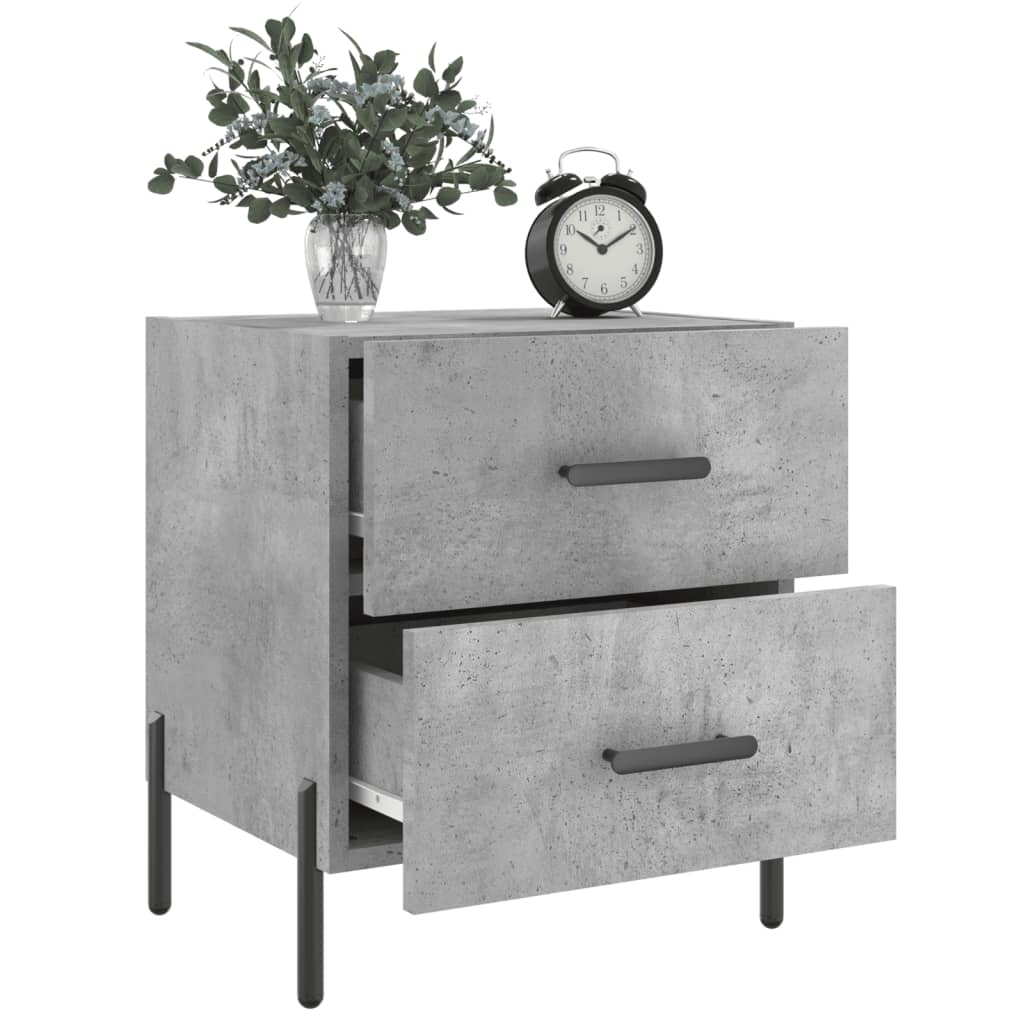 Nattbord 2 stk betonggrå 40x35x47,5 cm konstruert tre