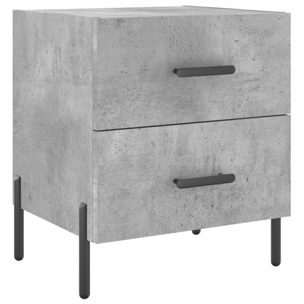 Nattbord 2 stk betonggrå 40x35x47,5 cm konstruert tre