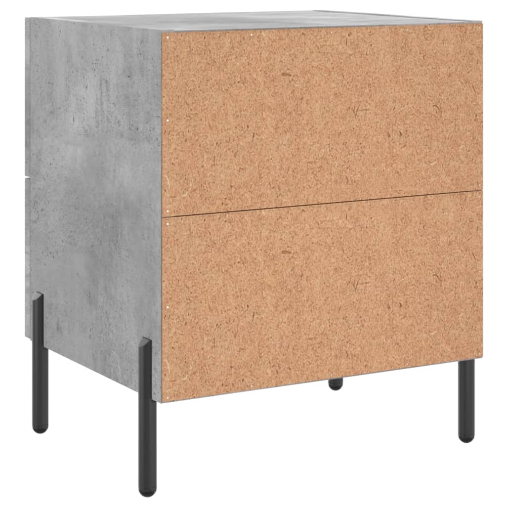 Nattbord 2 stk betonggrå 40x35x47,5 cm konstruert tre