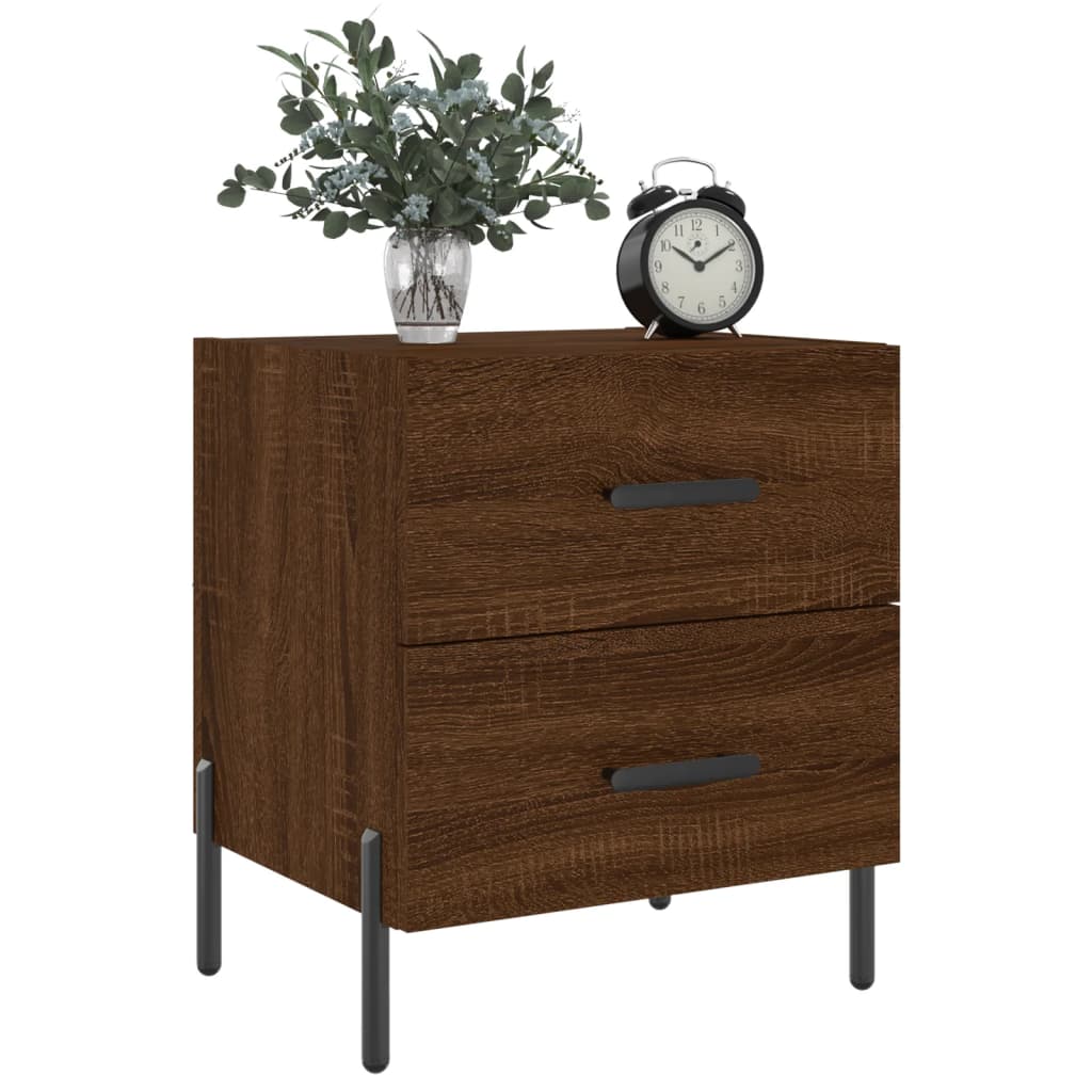 Nattbord 2 stk brun eik 40x35x47,5 cm konstruert tre