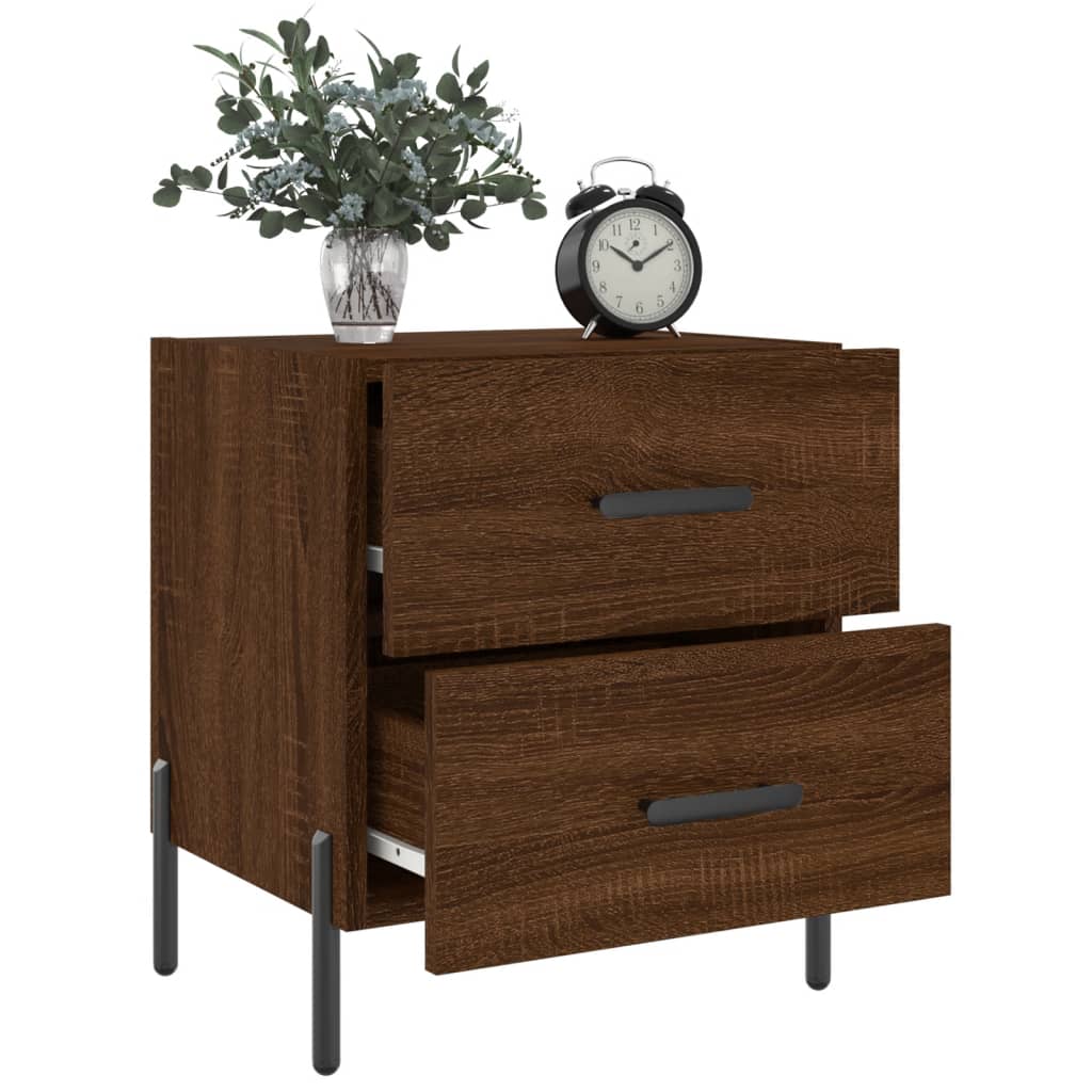 Nattbord 2 stk brun eik 40x35x47,5 cm konstruert tre