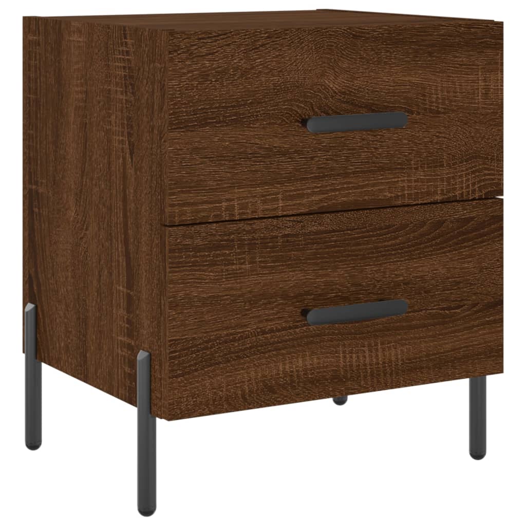 Nattbord 2 stk brun eik 40x35x47,5 cm konstruert tre