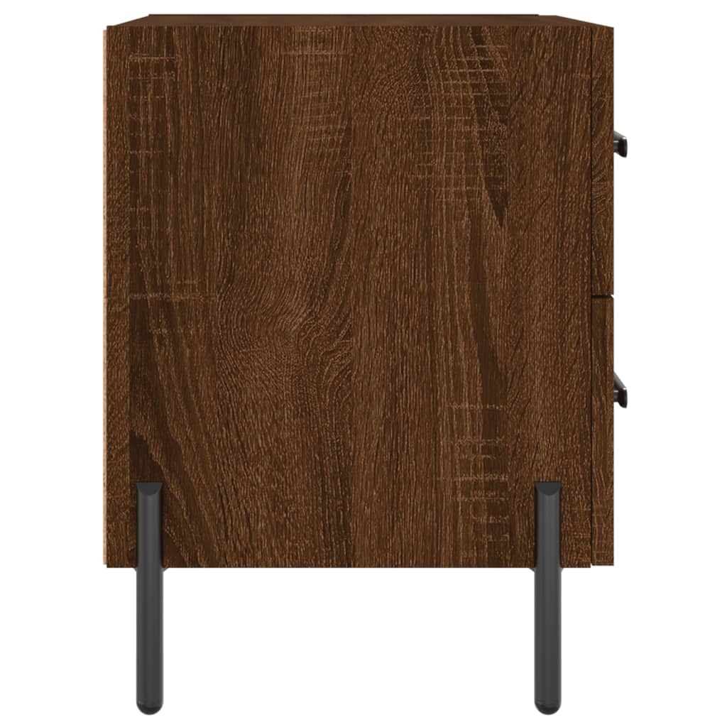 Nattbord 2 stk brun eik 40x35x47,5 cm konstruert tre