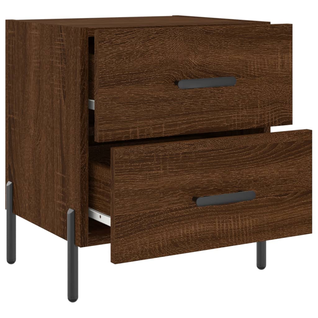 Nattbord 2 stk brun eik 40x35x47,5 cm konstruert tre
