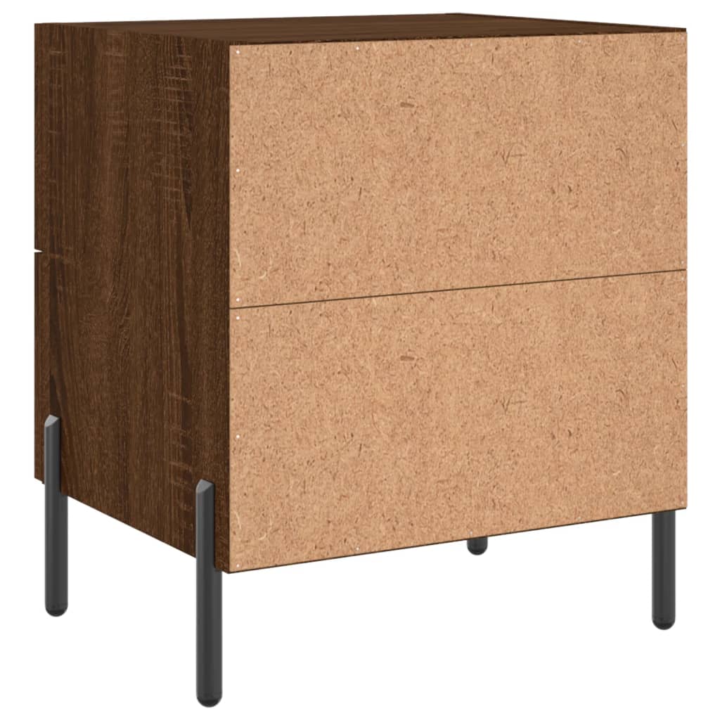 Nattbord 2 stk brun eik 40x35x47,5 cm konstruert tre