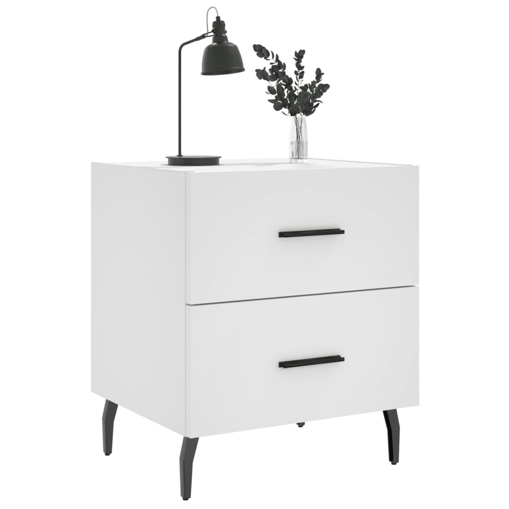 Nattbord 2 stk hvit 40x35x47,5 cm konstruert tre