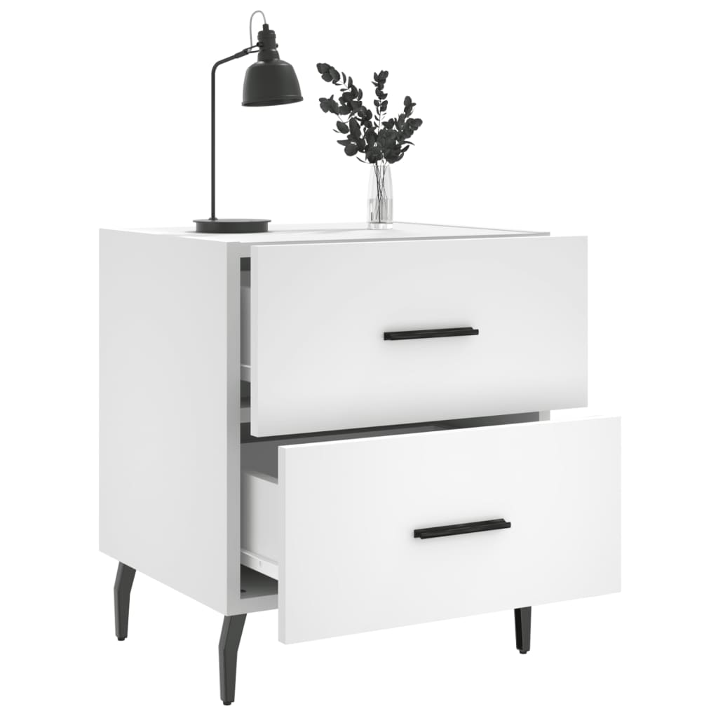 Nattbord 2 stk hvit 40x35x47,5 cm konstruert tre