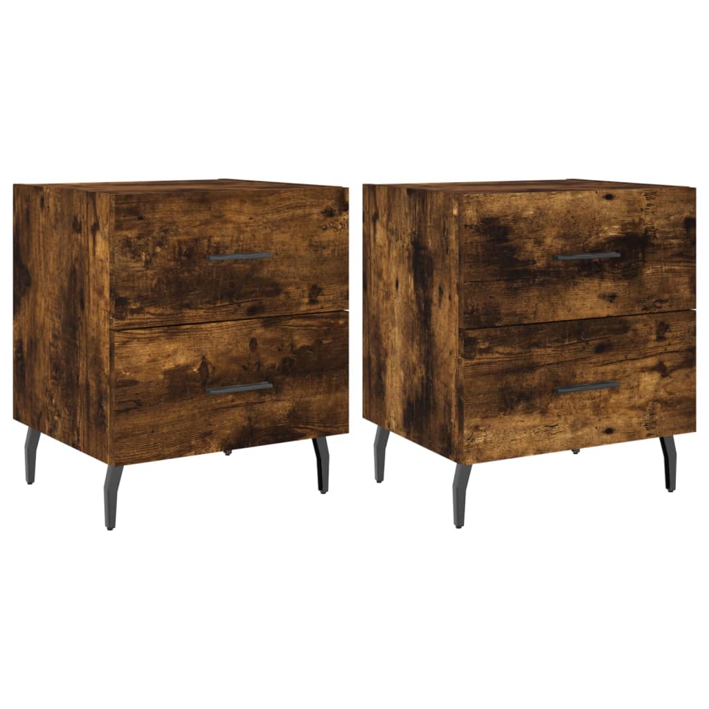 Nattbord 2 stk røkt eik 40x35x47,5 cm konstruert tre