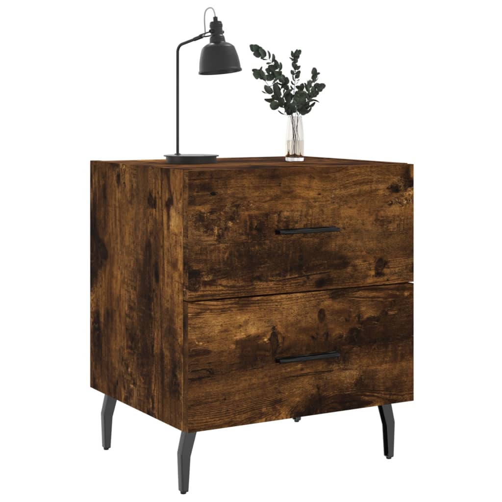 Nattbord 2 stk røkt eik 40x35x47,5 cm konstruert tre