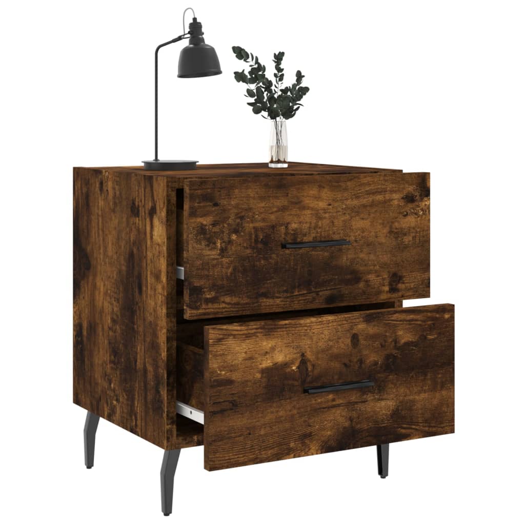 Nattbord 2 stk røkt eik 40x35x47,5 cm konstruert tre