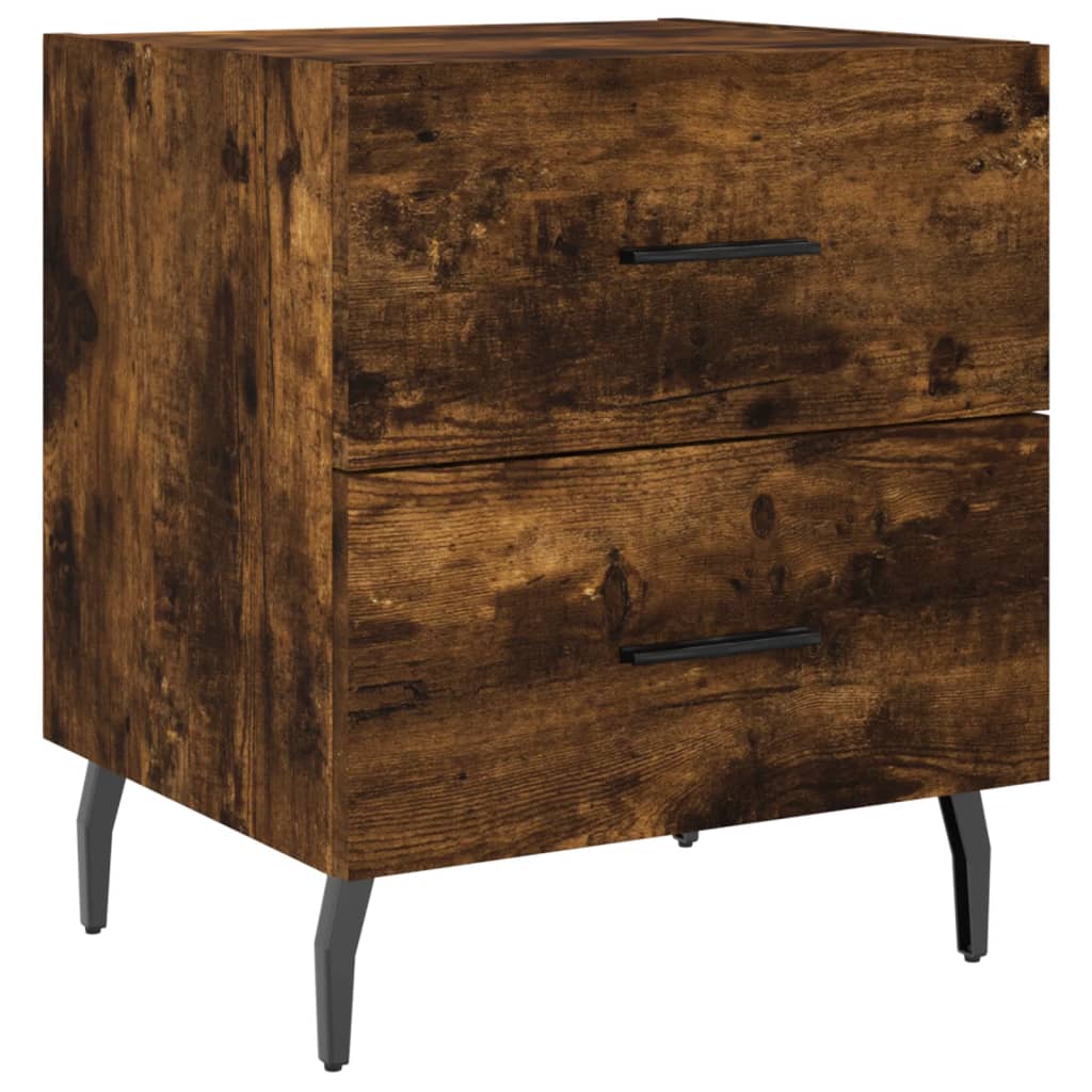 Nattbord 2 stk røkt eik 40x35x47,5 cm konstruert tre