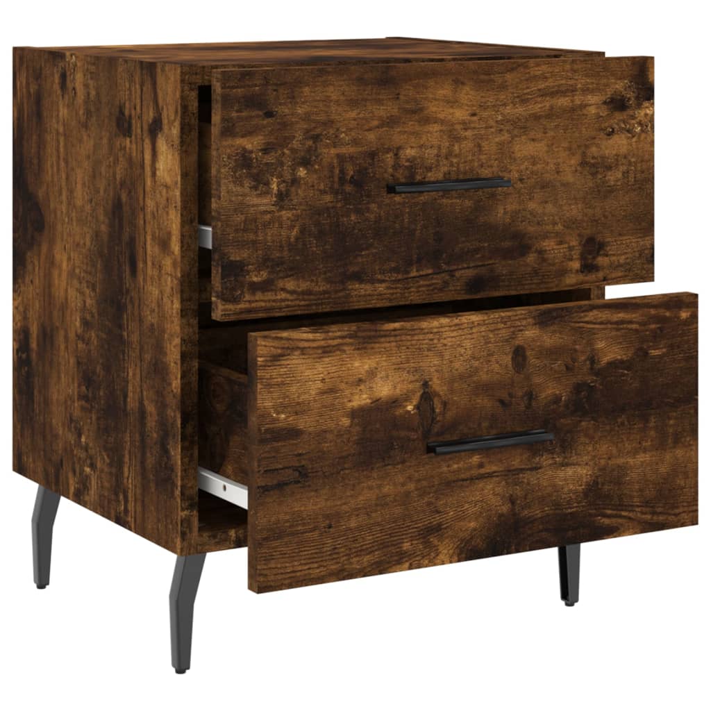 Nattbord 2 stk røkt eik 40x35x47,5 cm konstruert tre