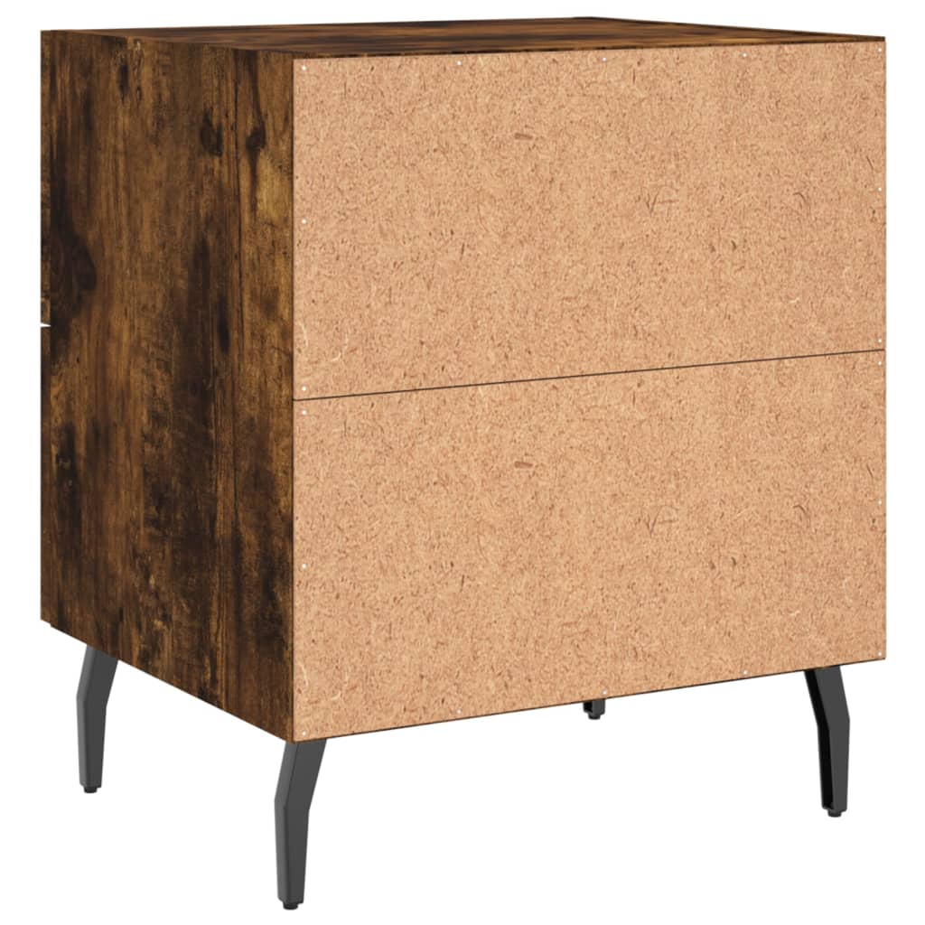 Nattbord 2 stk røkt eik 40x35x47,5 cm konstruert tre