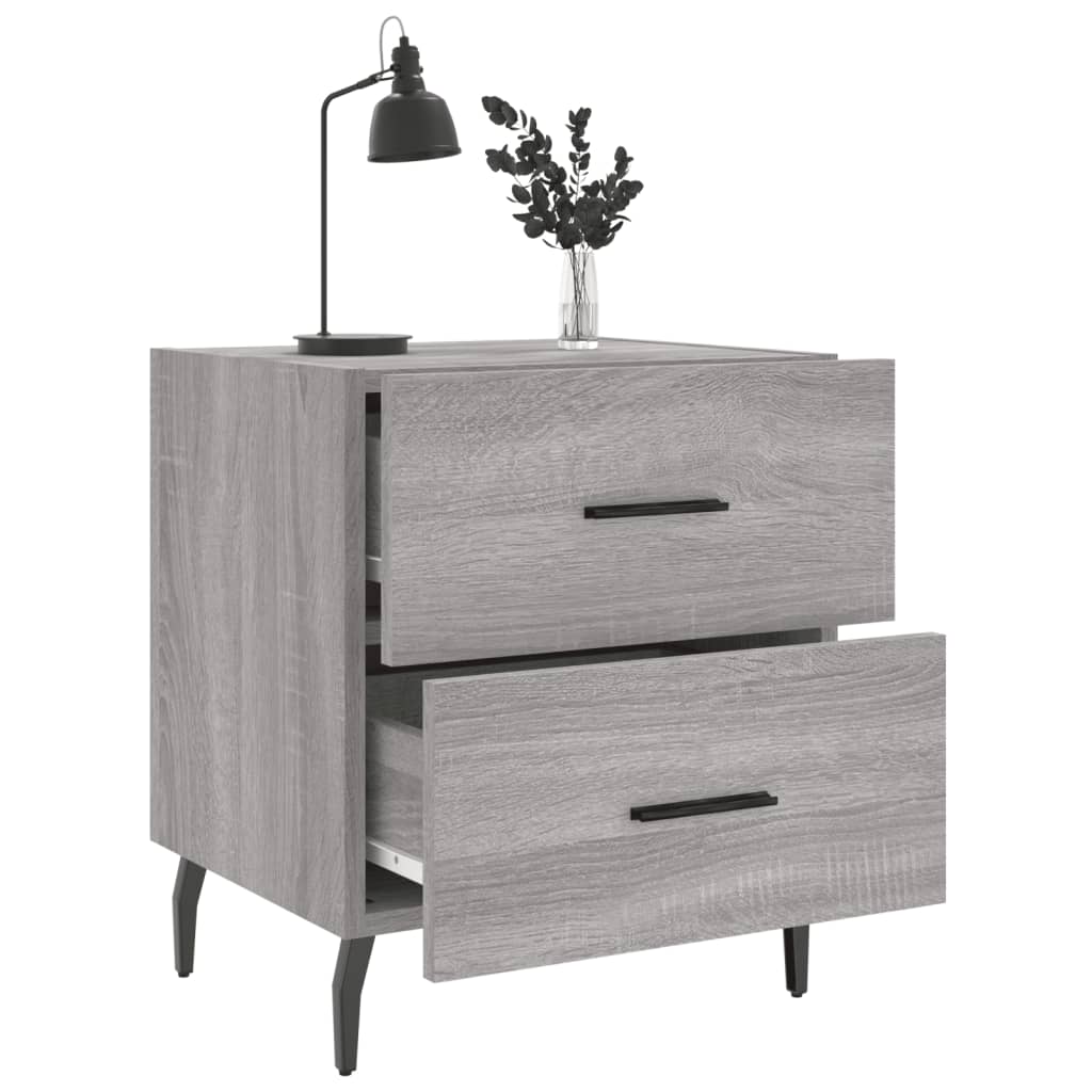 Nattbord 2 stk grå sonoma 40x35x47,5 cm konstruert tre
