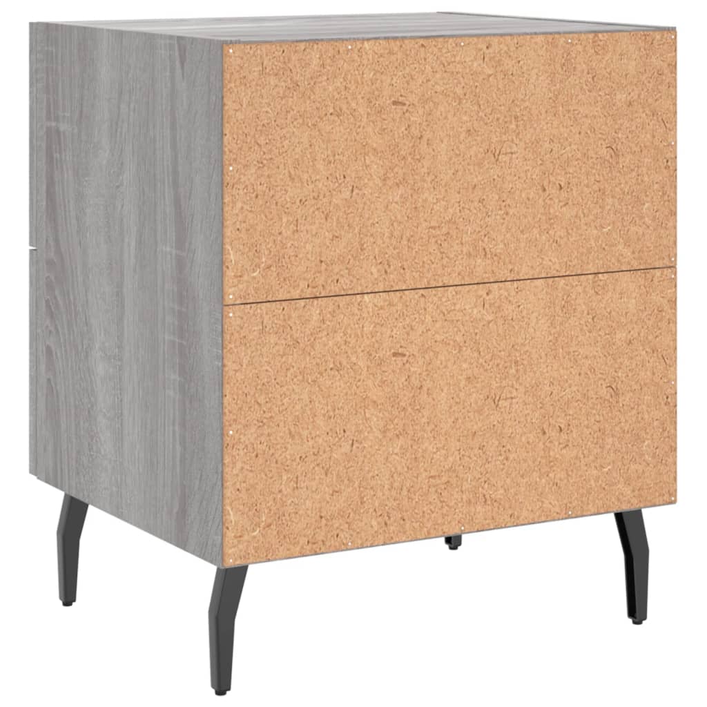 Nattbord 2 stk grå sonoma 40x35x47,5 cm konstruert tre