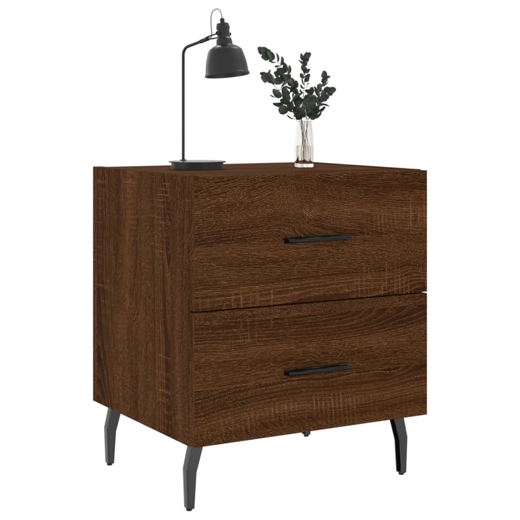 Nattbord 2 stk brun eik 40x35x47,5 cm konstruert tre