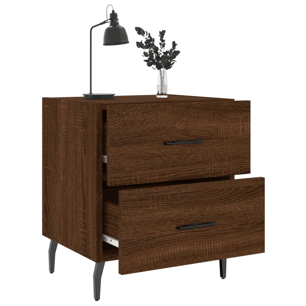 Nattbord 2 stk brun eik 40x35x47,5 cm konstruert tre