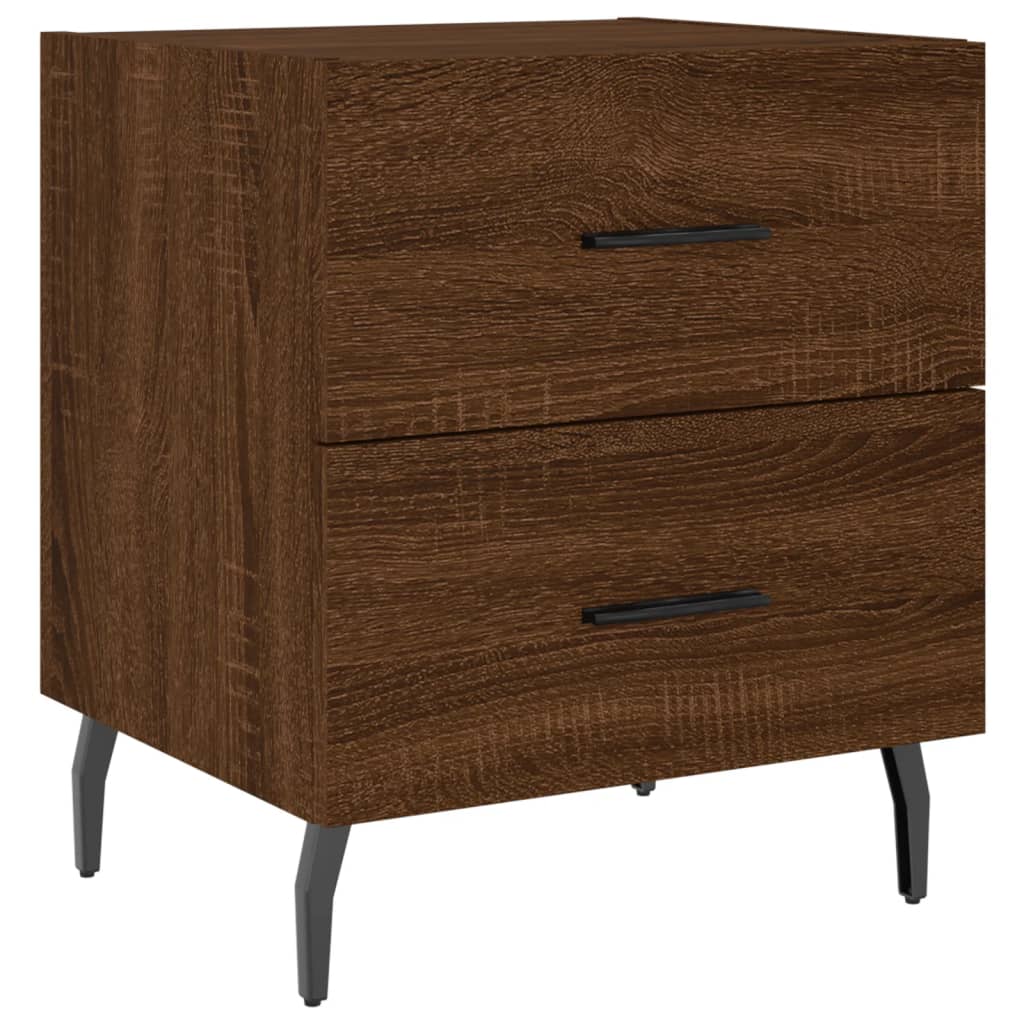 Nattbord 2 stk brun eik 40x35x47,5 cm konstruert tre