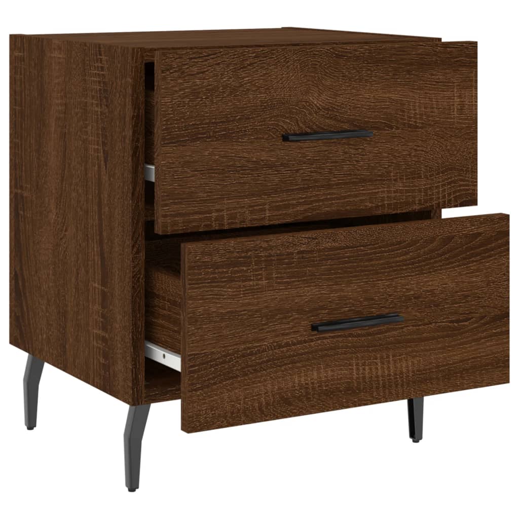 Nattbord 2 stk brun eik 40x35x47,5 cm konstruert tre