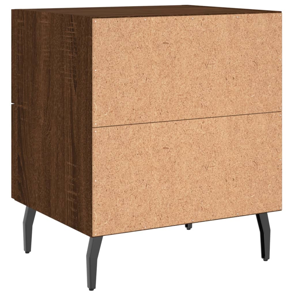 Nattbord 2 stk brun eik 40x35x47,5 cm konstruert tre
