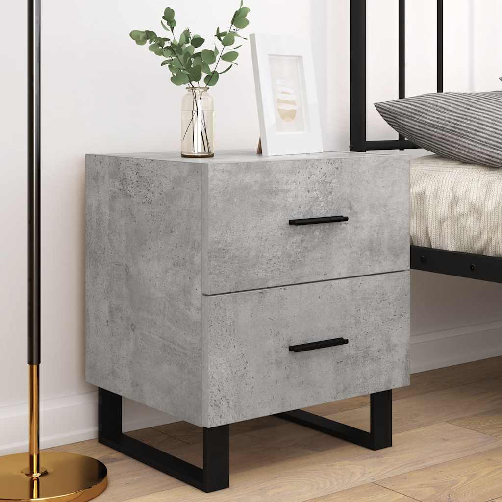 Nattbord 2 stk betonggrå 40x35x47,5 cm konstruert tre