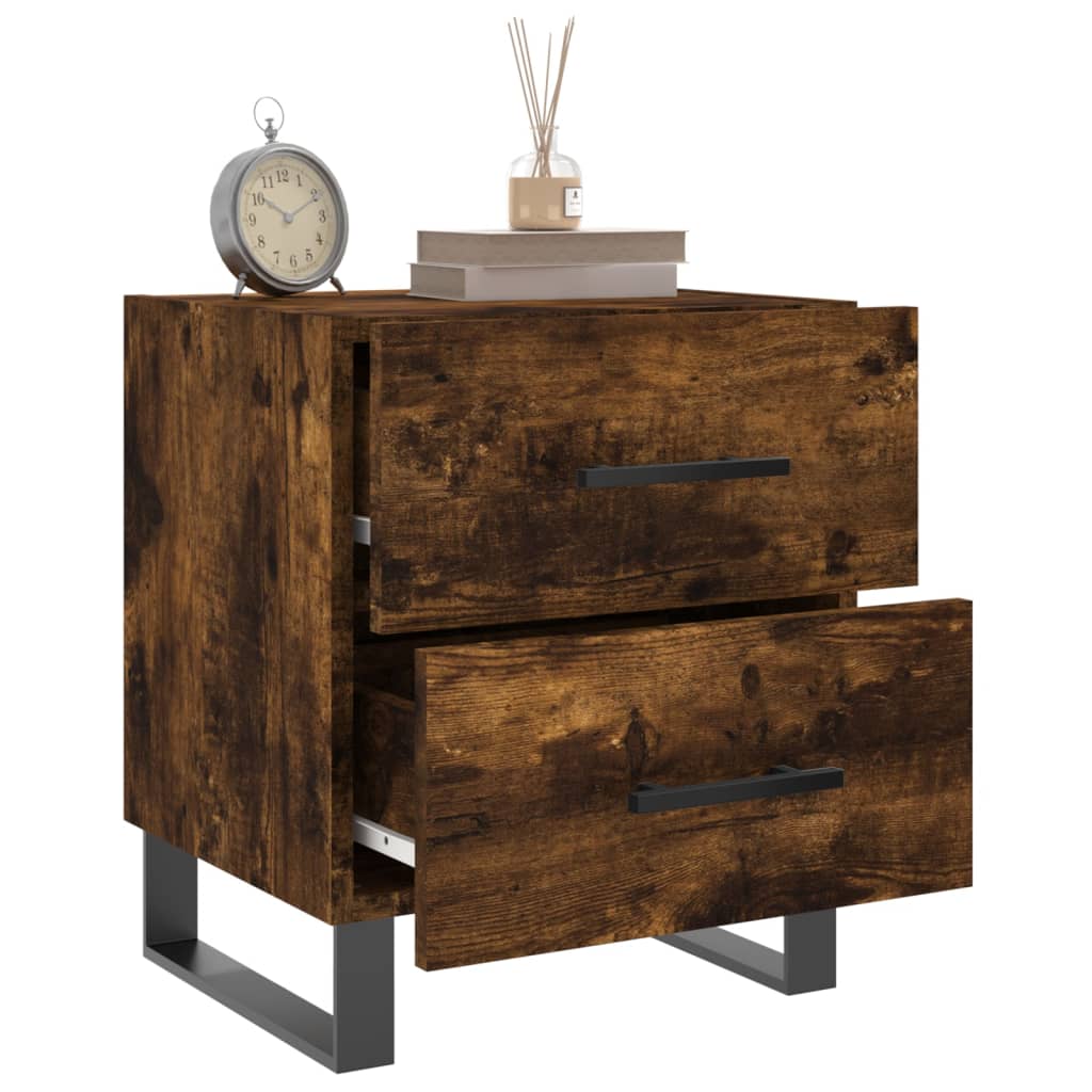 Nattbord 2 stk røkt eik 40x35x47,5 cm konstruert tre