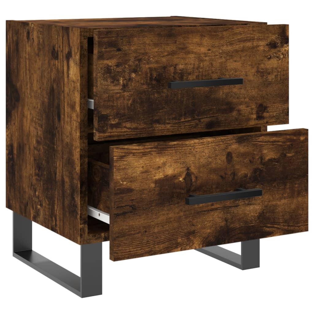 Nattbord 2 stk røkt eik 40x35x47,5 cm konstruert tre
