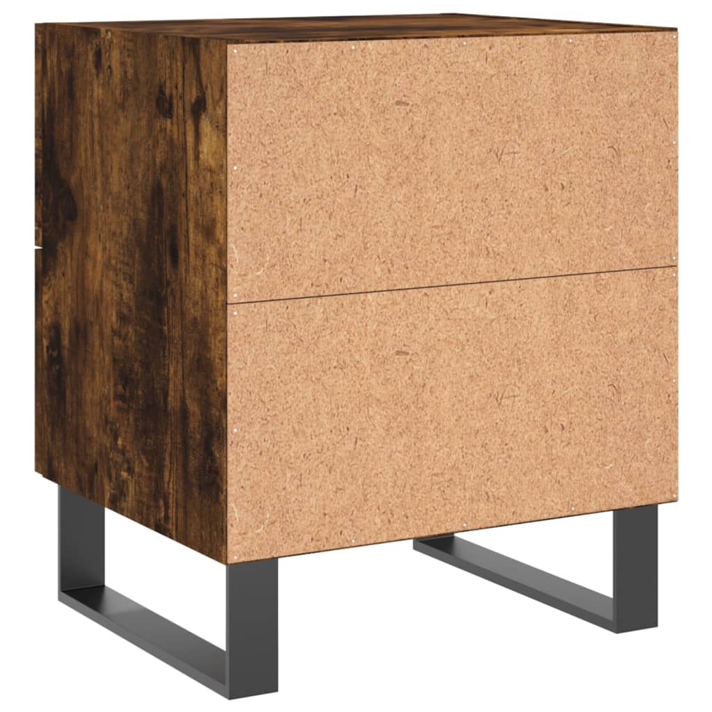 Nattbord 2 stk røkt eik 40x35x47,5 cm konstruert tre