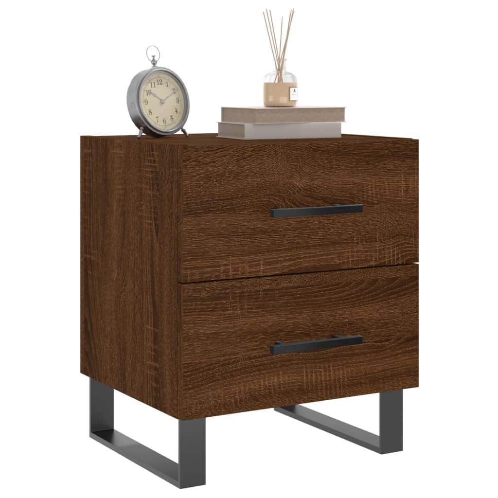 Nattbord 2 stk brun eik 40x35x47,5 cm konstruert tre