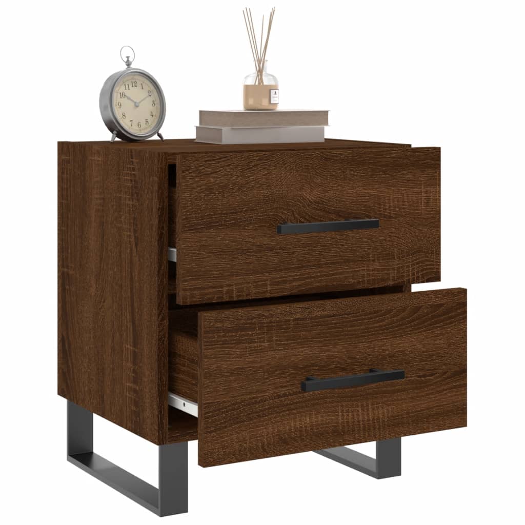 Nattbord 2 stk brun eik 40x35x47,5 cm konstruert tre