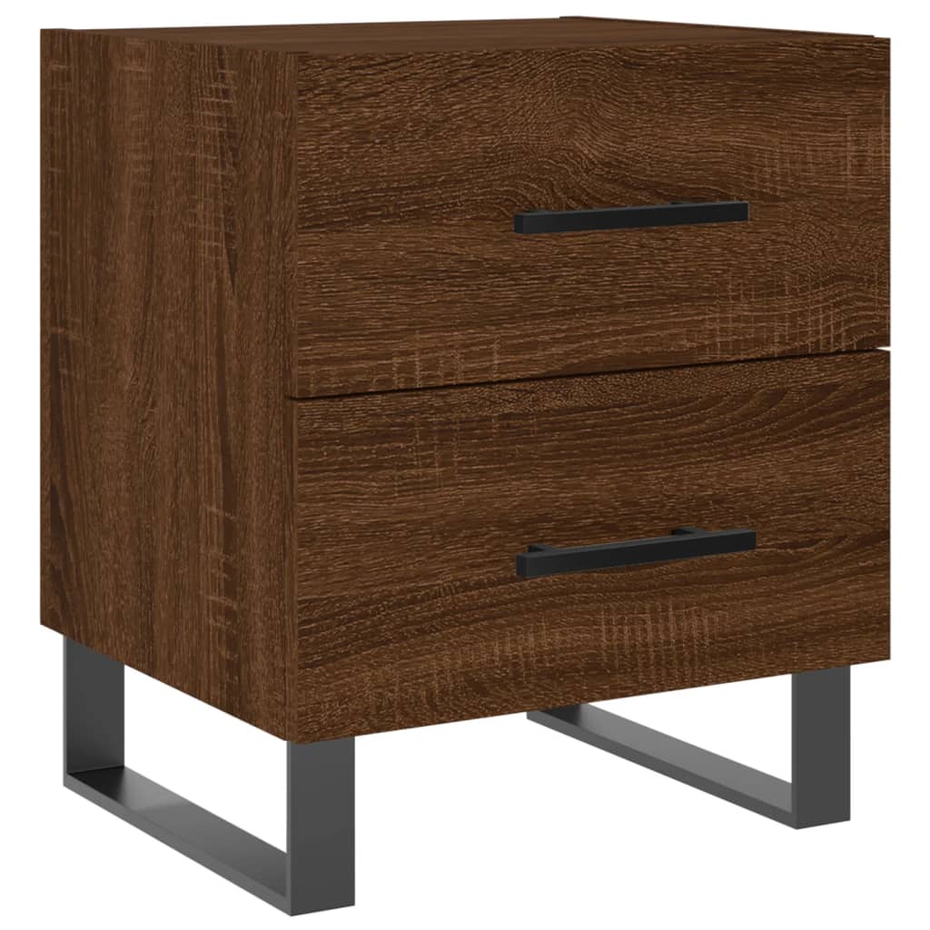 Nattbord 2 stk brun eik 40x35x47,5 cm konstruert tre