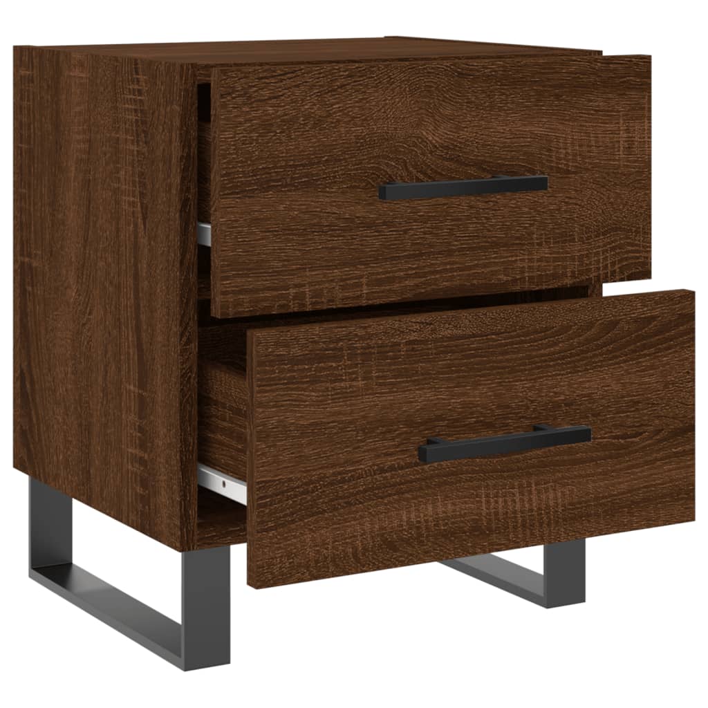 Nattbord 2 stk brun eik 40x35x47,5 cm konstruert tre