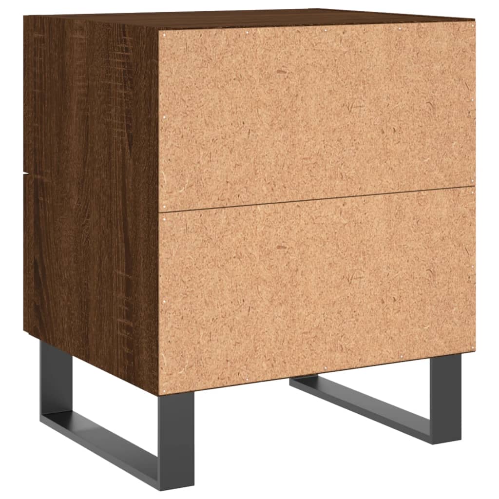 Nattbord 2 stk brun eik 40x35x47,5 cm konstruert tre
