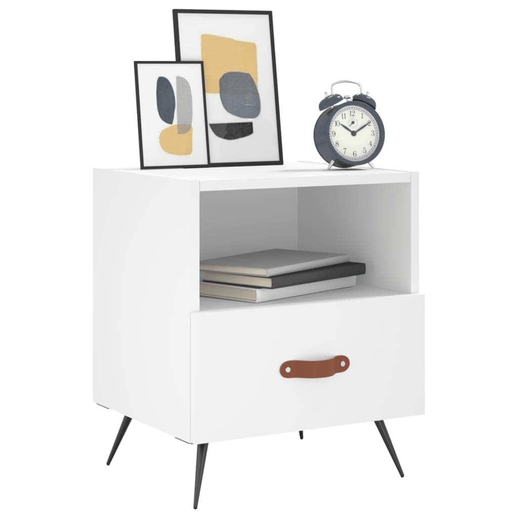 Nattbord 2 stk hvit 40x35x47,5 cm konstruert tre