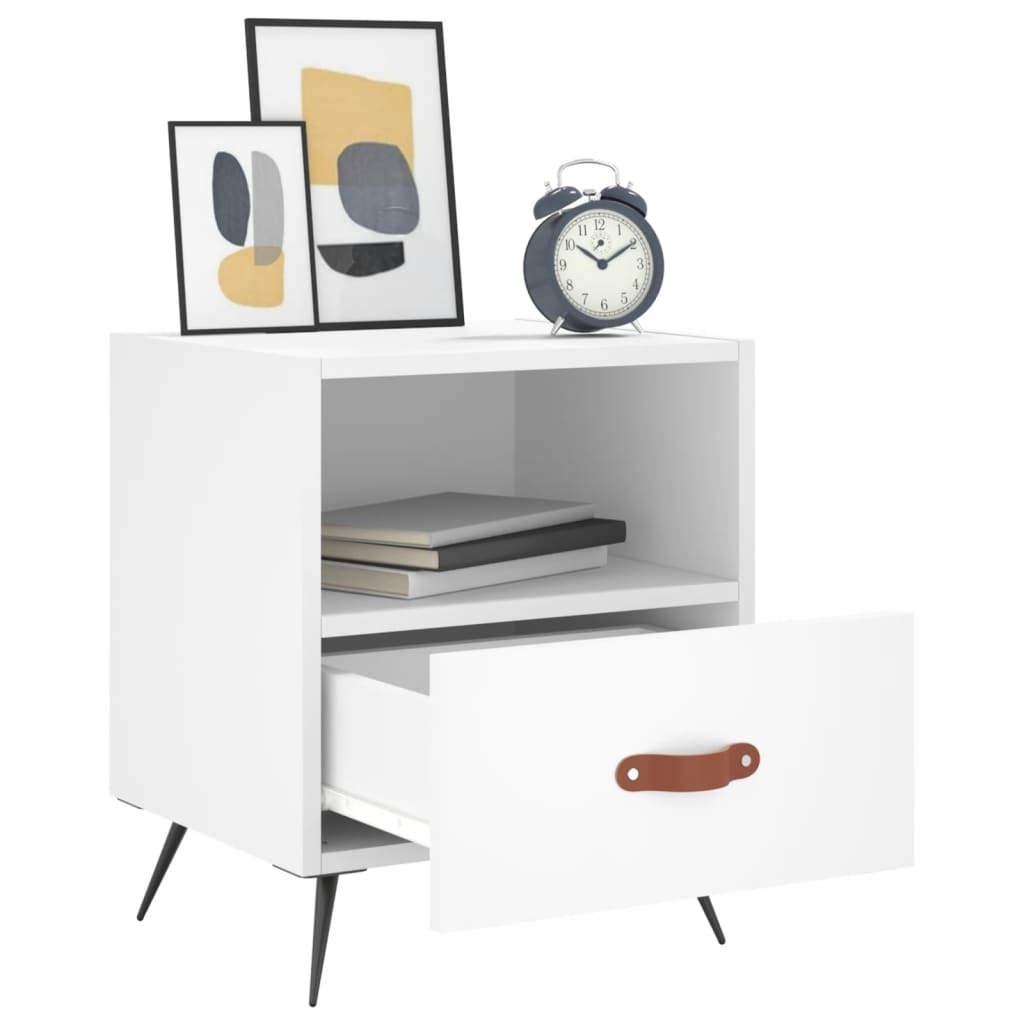 Nattbord 2 stk hvit 40x35x47,5 cm konstruert tre