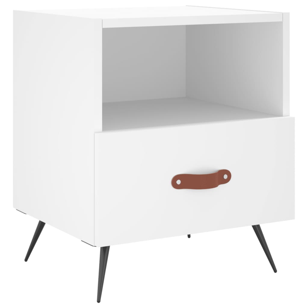 Nattbord 2 stk hvit 40x35x47,5 cm konstruert tre