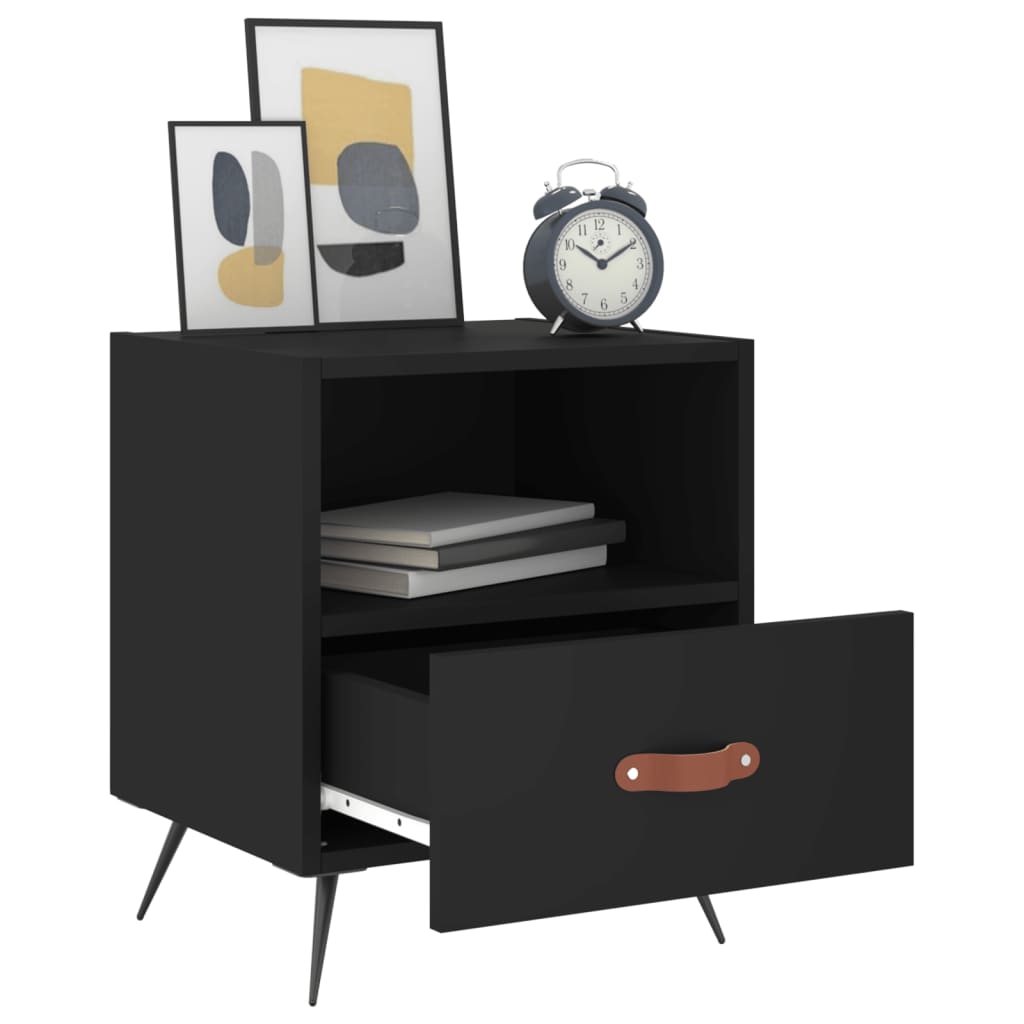 Nattbord 2 stk svart 40x35x47,5 cm konstruert tre